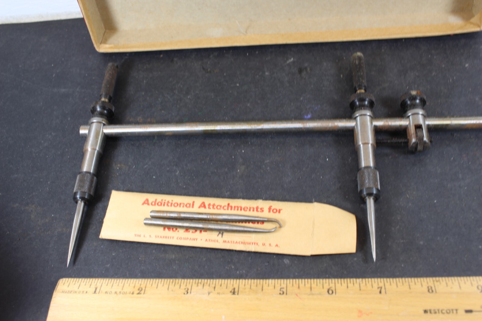 Starrett No.251A Steel Beam Trammels with 10-1/2 in. Beam