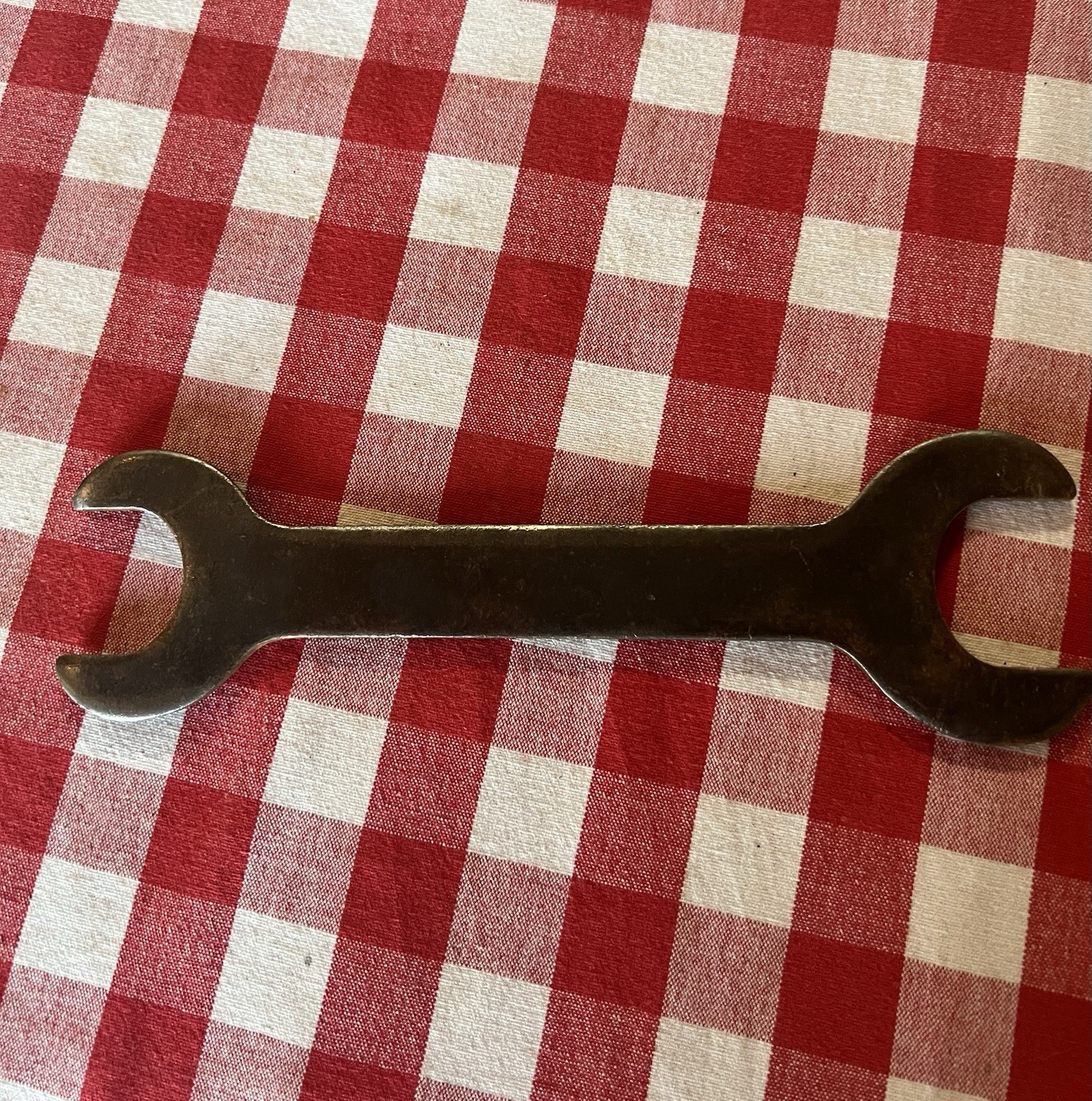 Vintage Thin Double Open End Wrench Spanner 34mm x 36mm Unmarked Old Tool