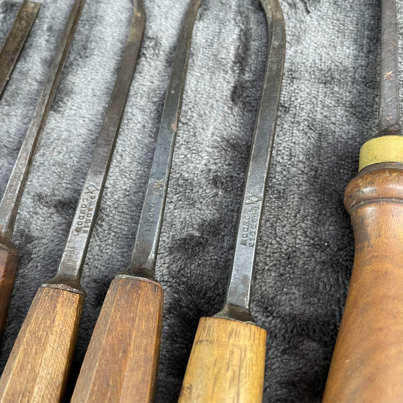 Vintage Antique S.J. Addis London Wood Carving Tools Chisel Gouge Set 14 Pc