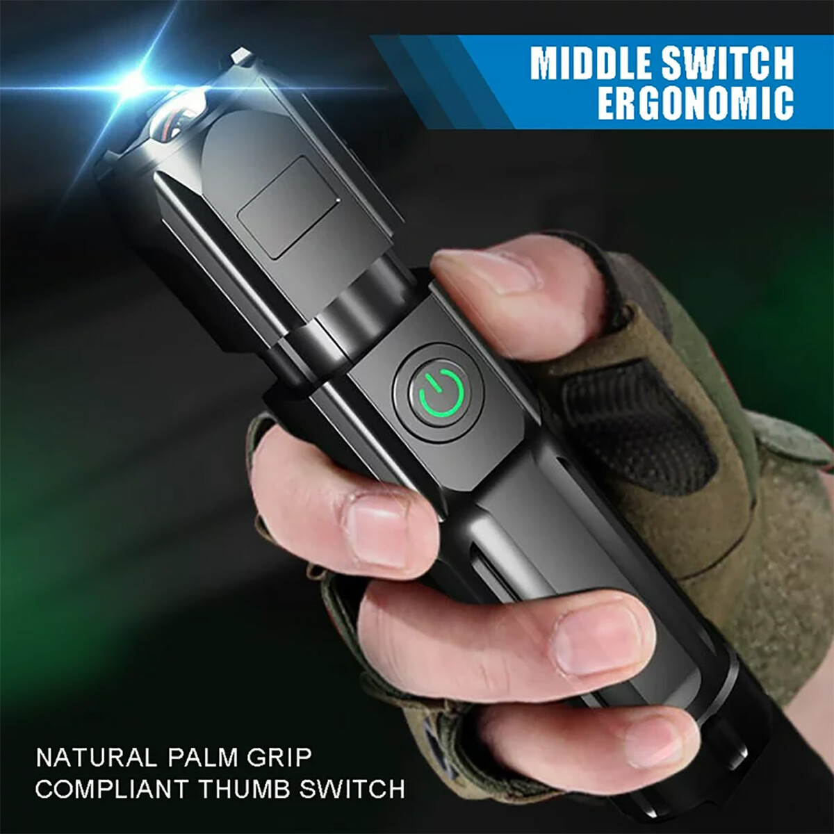 Super Bright Powerful Flashlight waterproof Rechargeable Zoom Torch Tactical LED