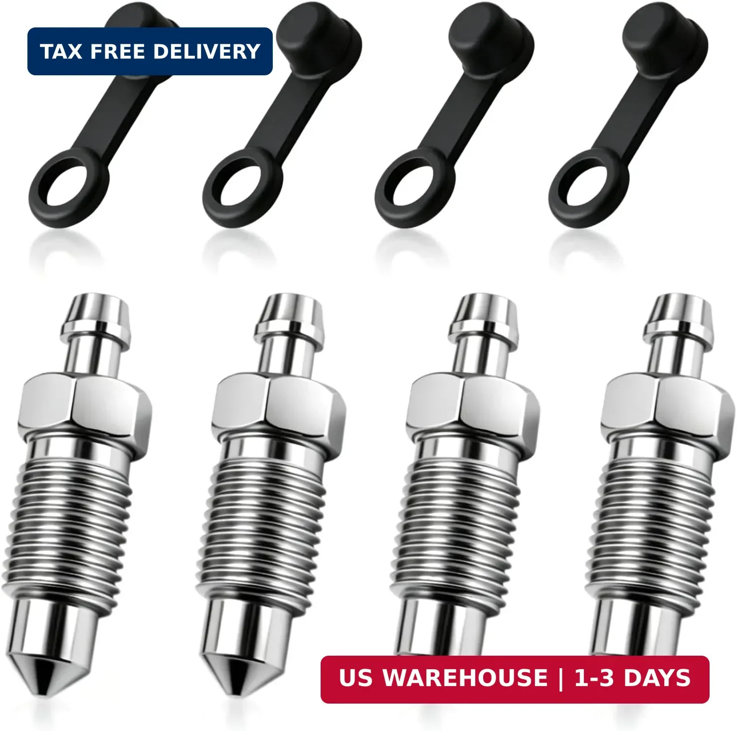 4PCS M10x1.0-35.4mm Car Brake Bleeder Screw,Sturdy Car Brake Bleeder Valve with