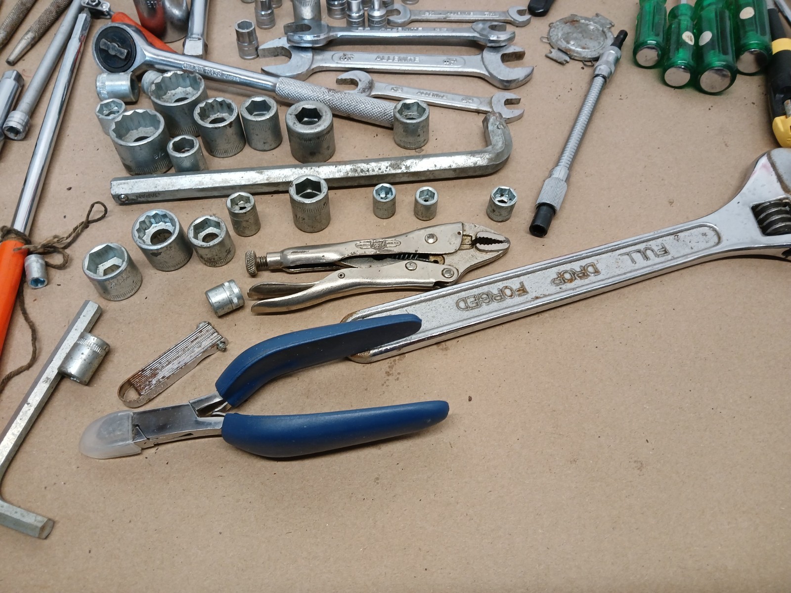 Vintage Mechanic Tool Lot Sockets Wrenches Ratchets Allenite Fuller USA Mixed