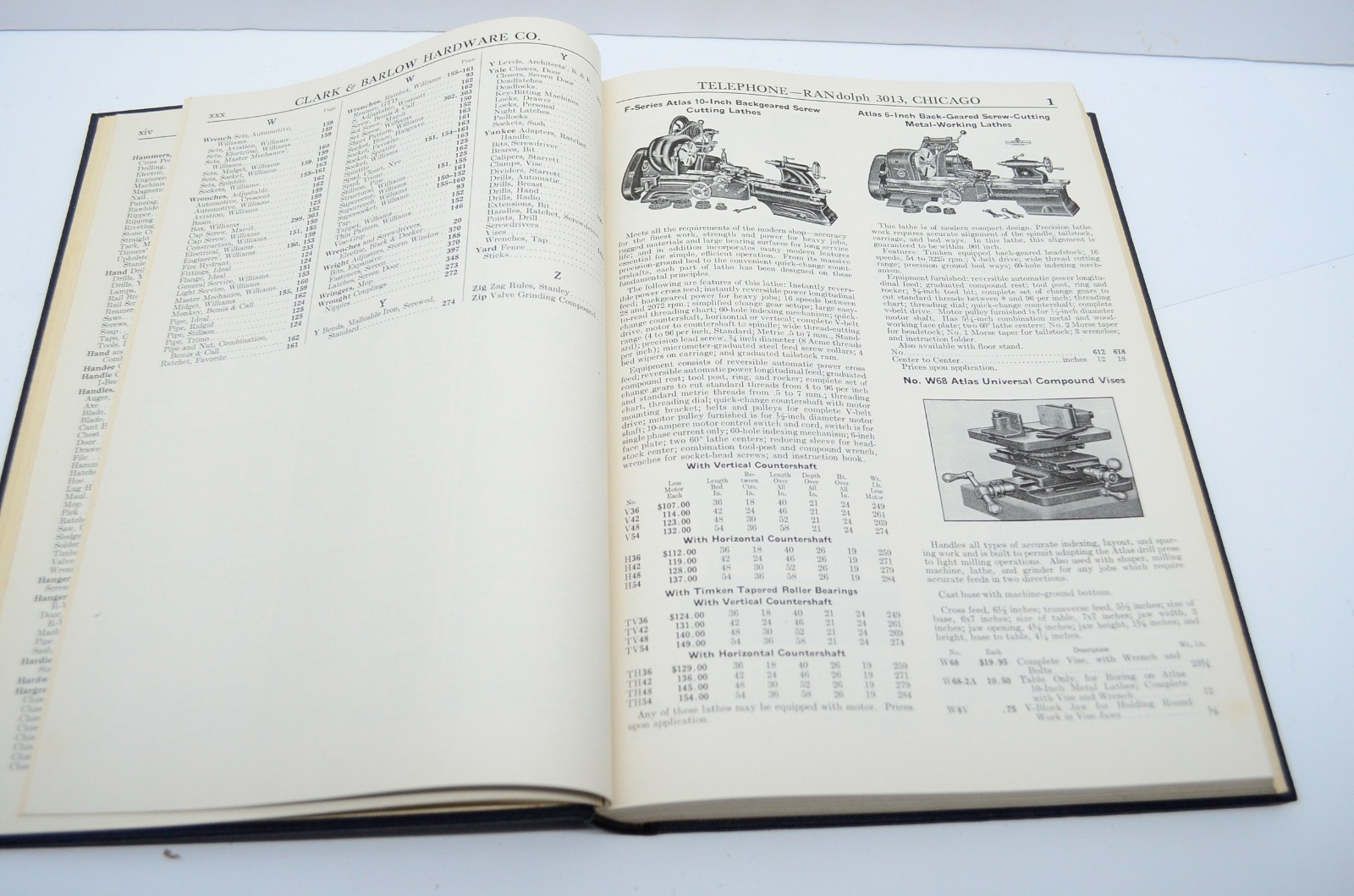 1941 Clark and Barlow Hardware Co. Chicago Catalog F Vtg