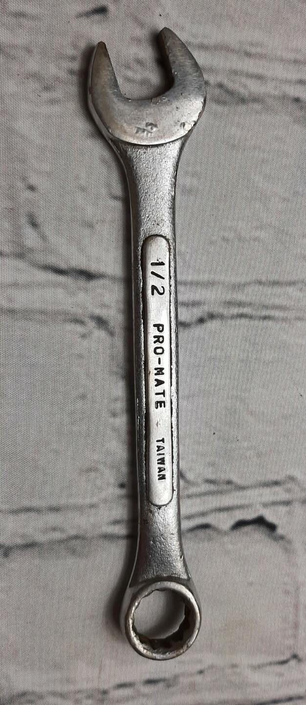 Vintage Pro Mate 1/2 Drop Forged Steel Taiwan Work Shop Tool Mechanics Wrench