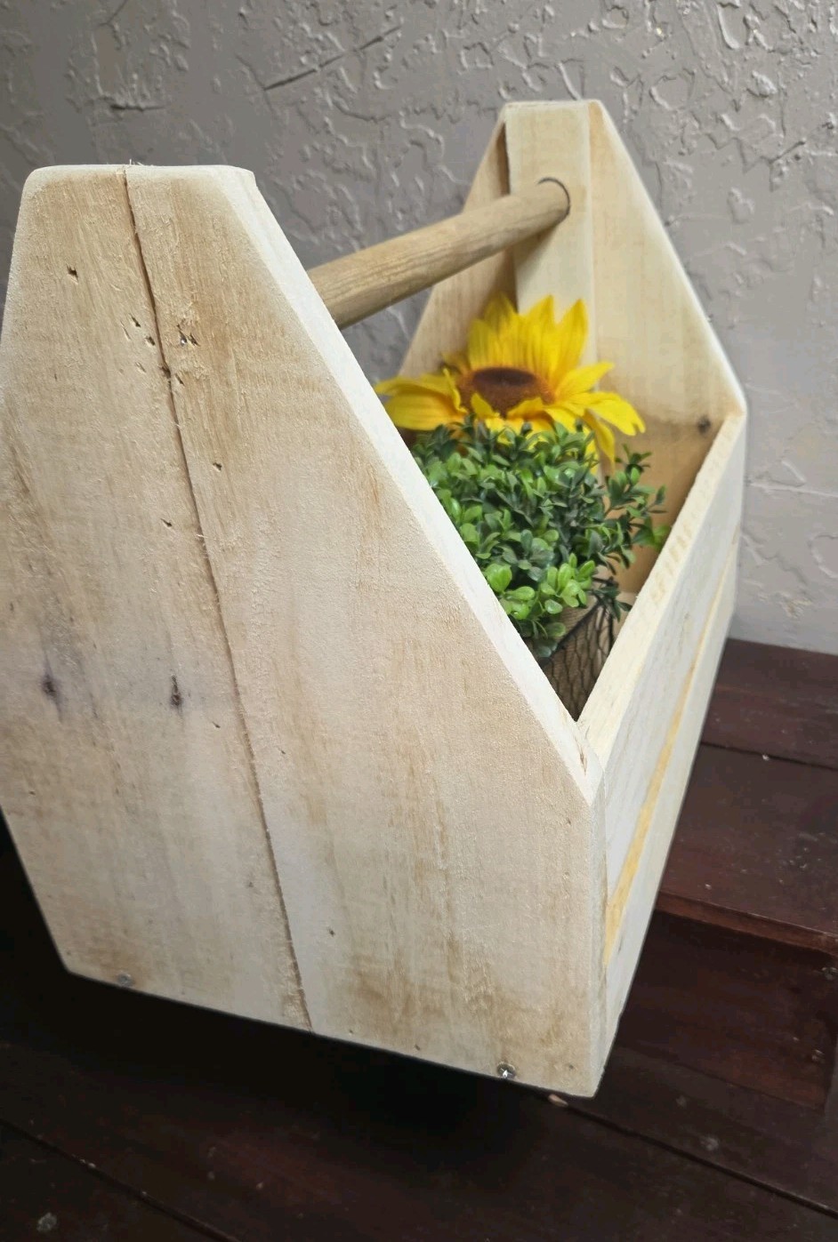 Reclaimed Wood Garden, Tool Caddy Tote Box Farmhouse Decor Or Use NICE 17x10x13″