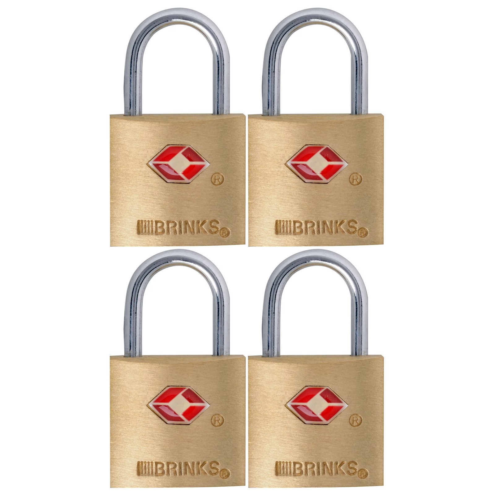Solid Brass Padlock 22mm TSA Travel Keyed Alike 1/2in Shackle 4 Pack Luggage