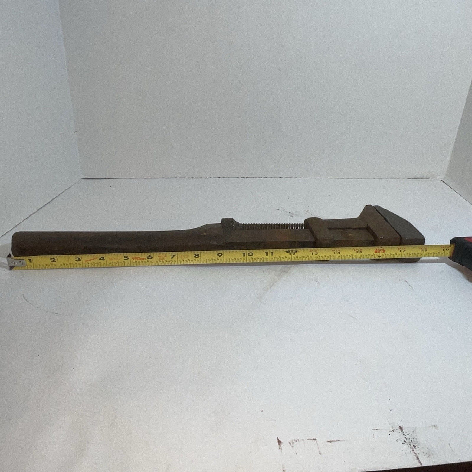 Antique Coes Wrench Co Railroad 18” Adjustable, Handle Steel Worcester Mass Rare