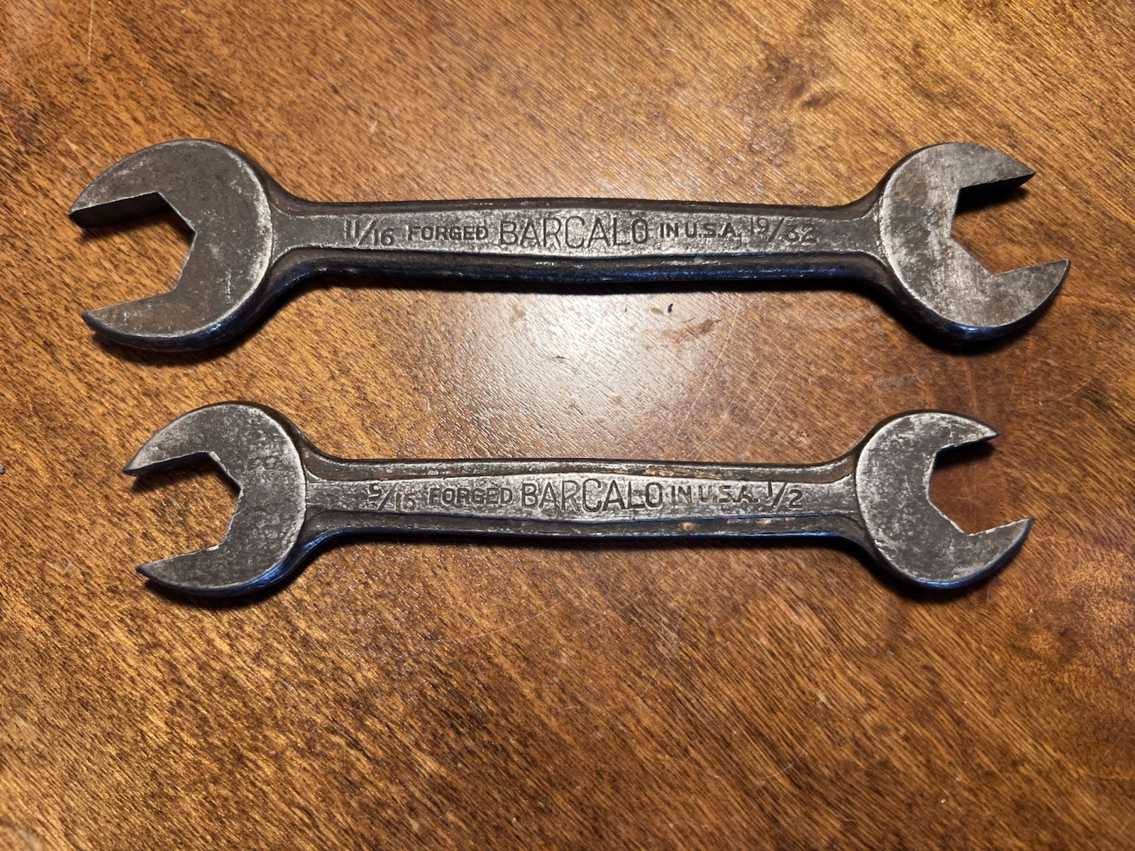(2) Vintage Barcalo Open End Wrench Made In USA – 9/16 x 1/2 & 11/16 x 19/32