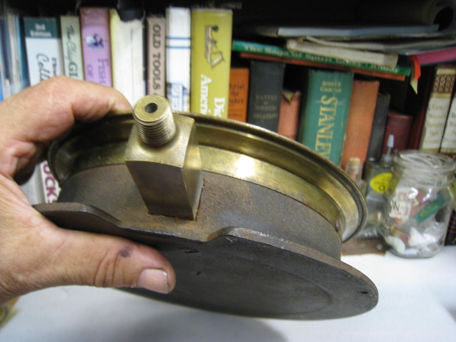 1949 HEIL CYCLE-MATIC MOBILE DEHYDRATOR Vintage Large 9. 5” Brass PRESURE GAUGE