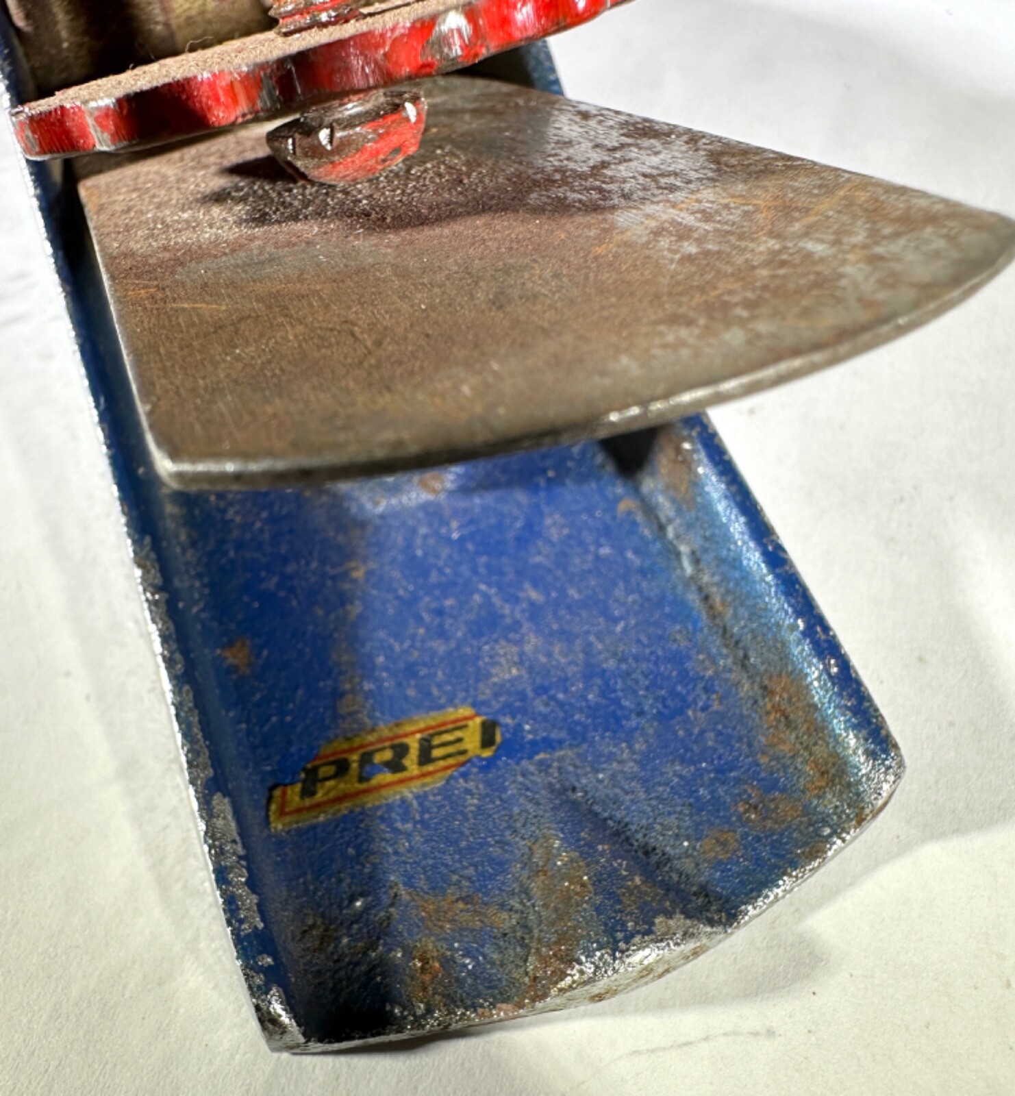 Vintage Wood Plane Blue and Red 6 Inches With Blade Woodworking