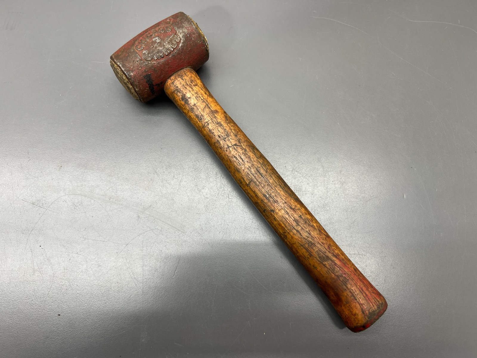 (H1) VINTAGE CHICAGO RAWHIDE C/R NO. 3 MALLET HAMMER – MADE IN USA