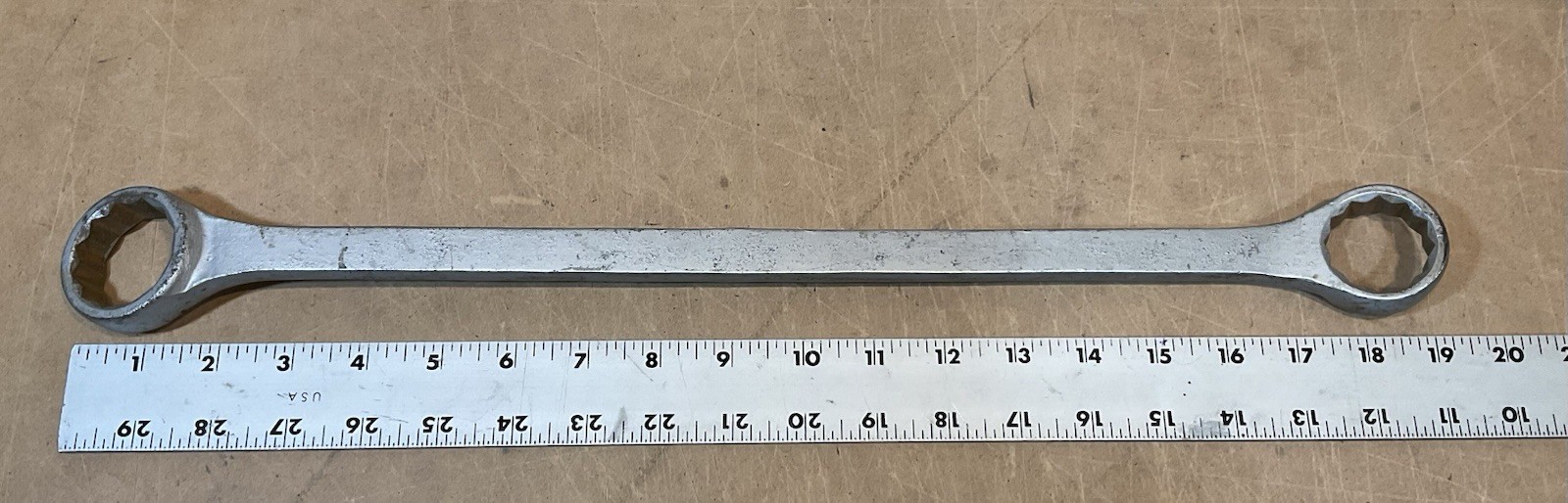 Vintage Plumb 12 Point 1-14” -1-3/8” Box End Wrench 19” Long No. 1160