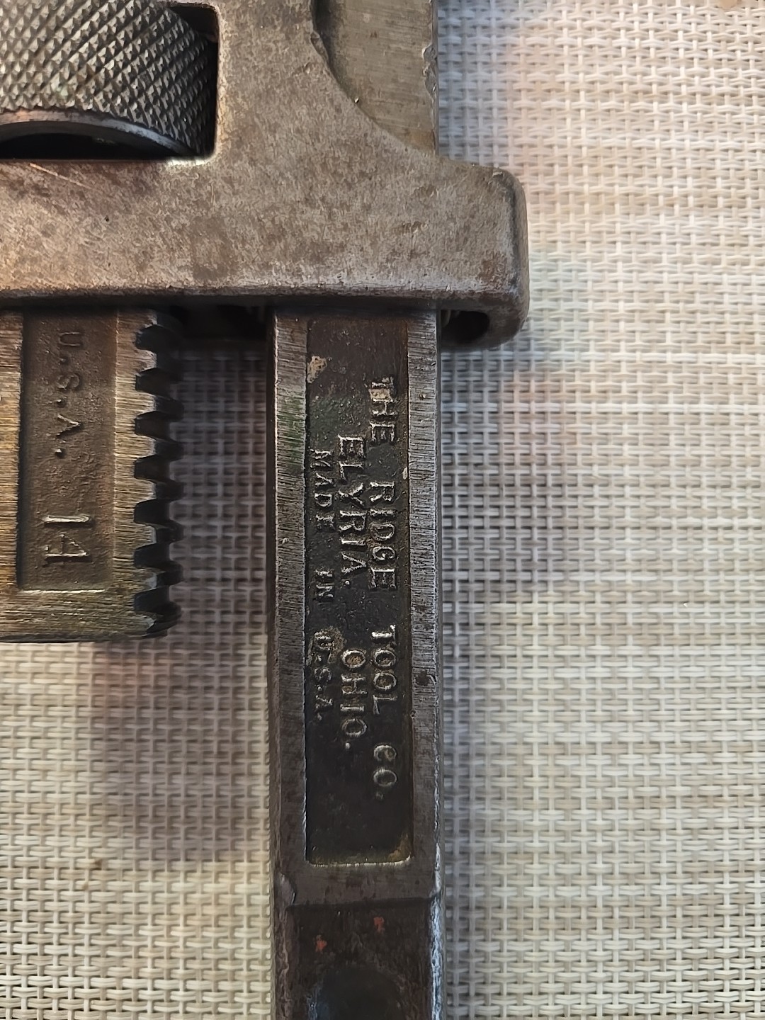 Improved Stillson 14″ Vintage Monkey Wrench 14″ The Hidge Tool Co. Elyria,Ohio P