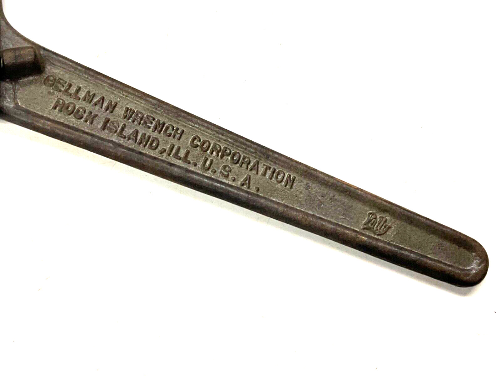 VINTAGE 1923 PAT. GELLMAN CORP. 12” POLLY ADJUSTABLE WRENCH, No. 121
