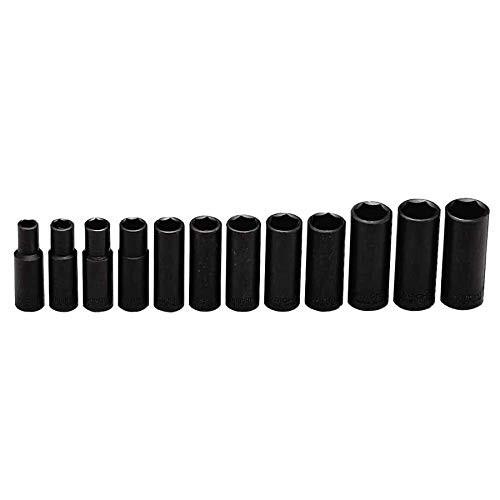 357 – 3/8Inch Drive 12 PCS Set- 6 Point Deep Metric Imp. Sockets 8mm – 19mm