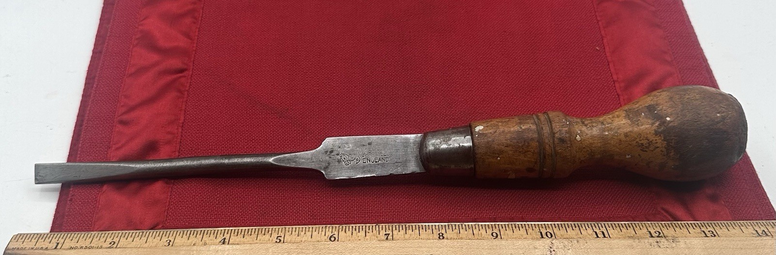Vintage Turn Screw Cabinet Maker Screwdriver 14” Wood Handle Sheffield England