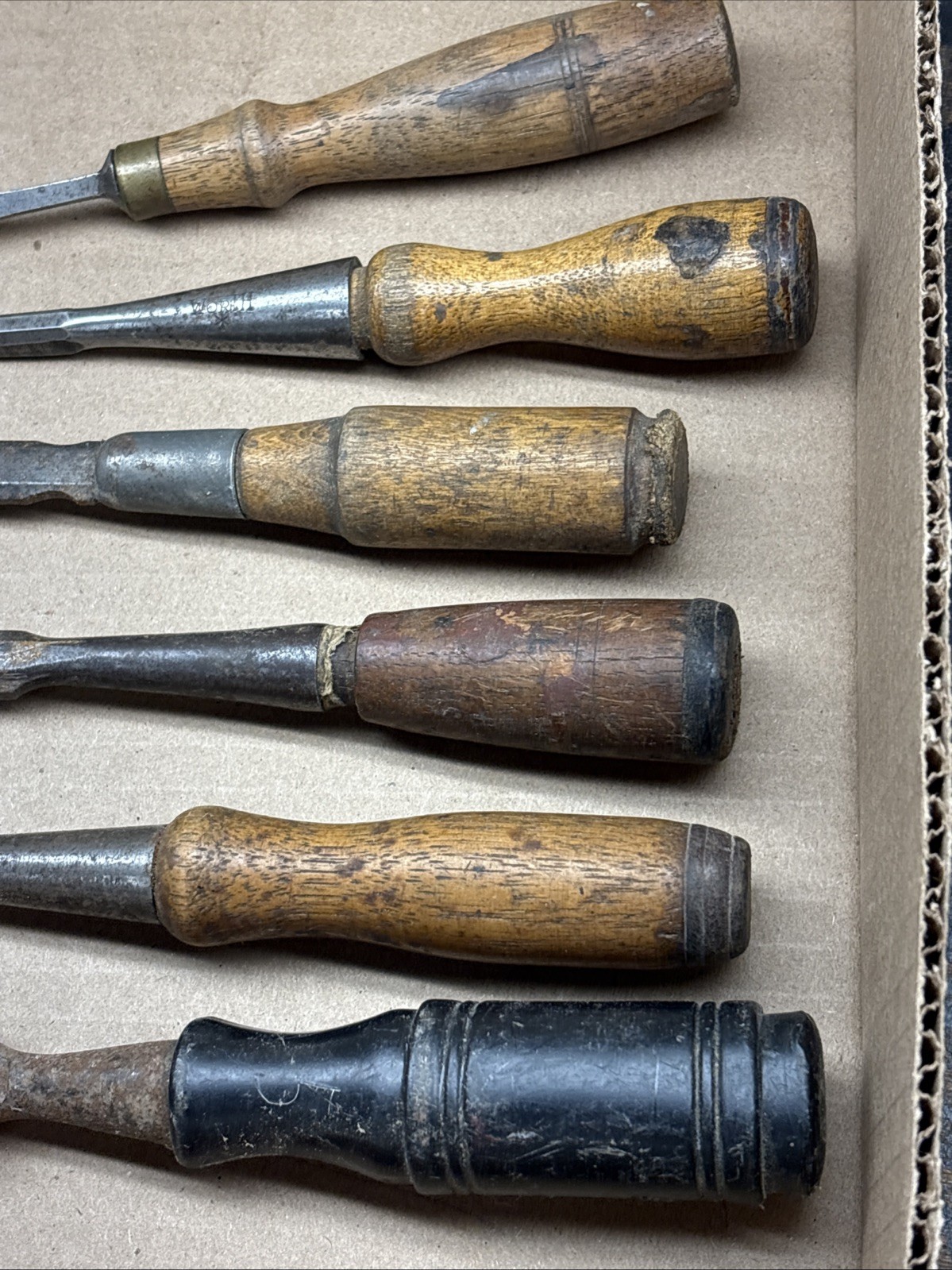 Vintage Lot Of 7 Wood Chisels Worth Pearson Buck Great Neck