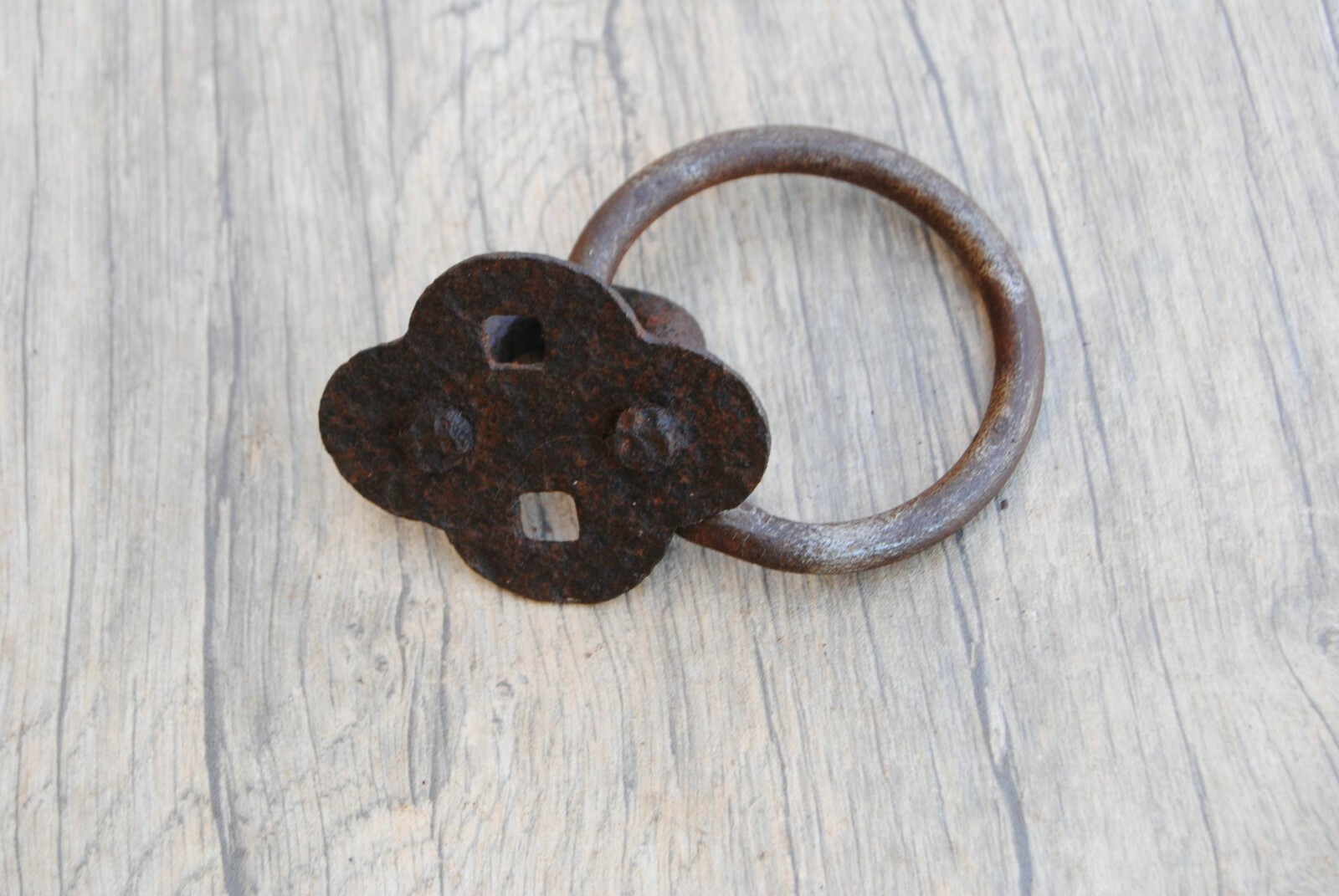 Vintage old iron hook plant porch sign post ceiling garden hook rustic farm