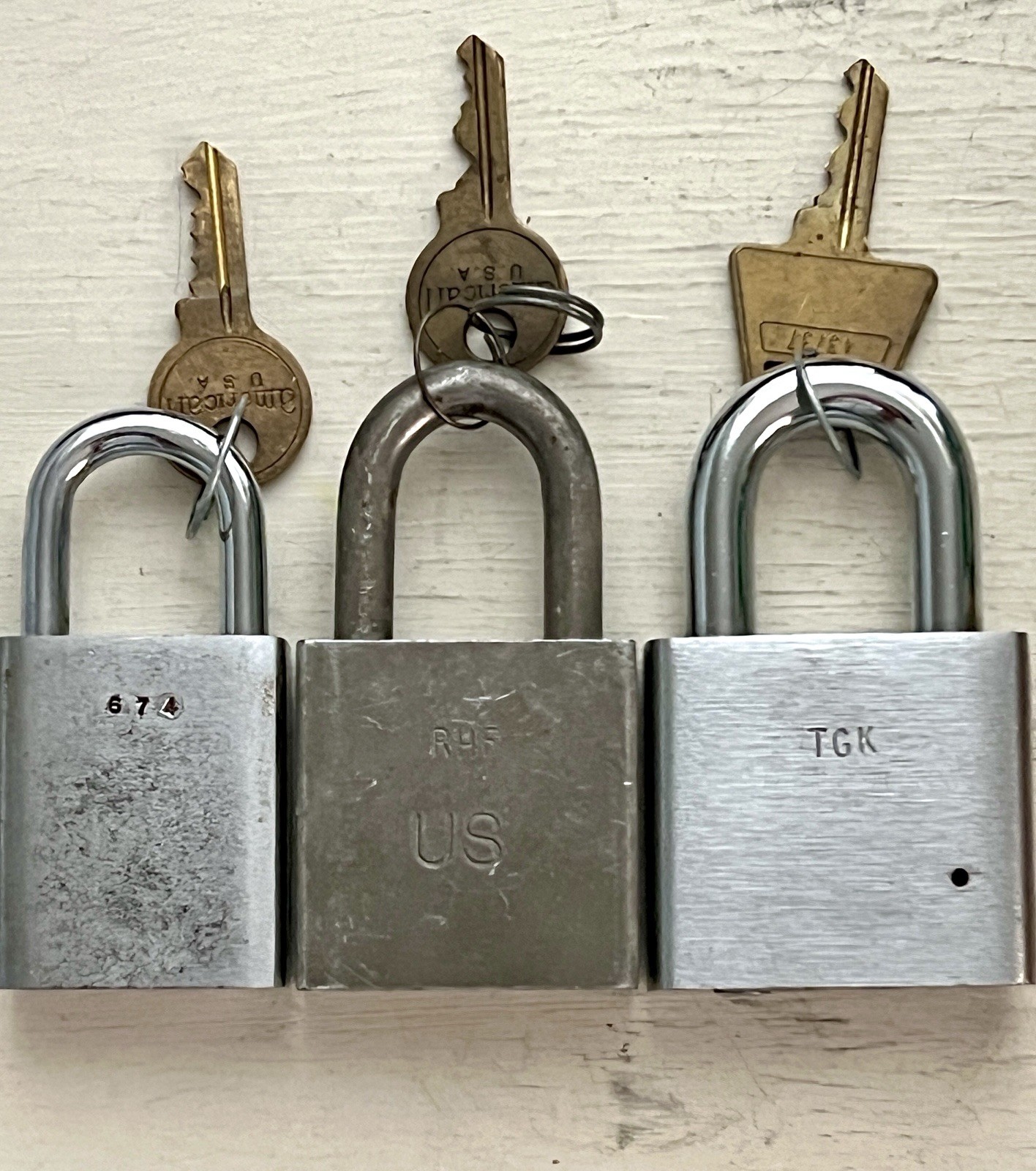American Lock Series 100 200 And 5200 Padlock Lot Each With Working Key
