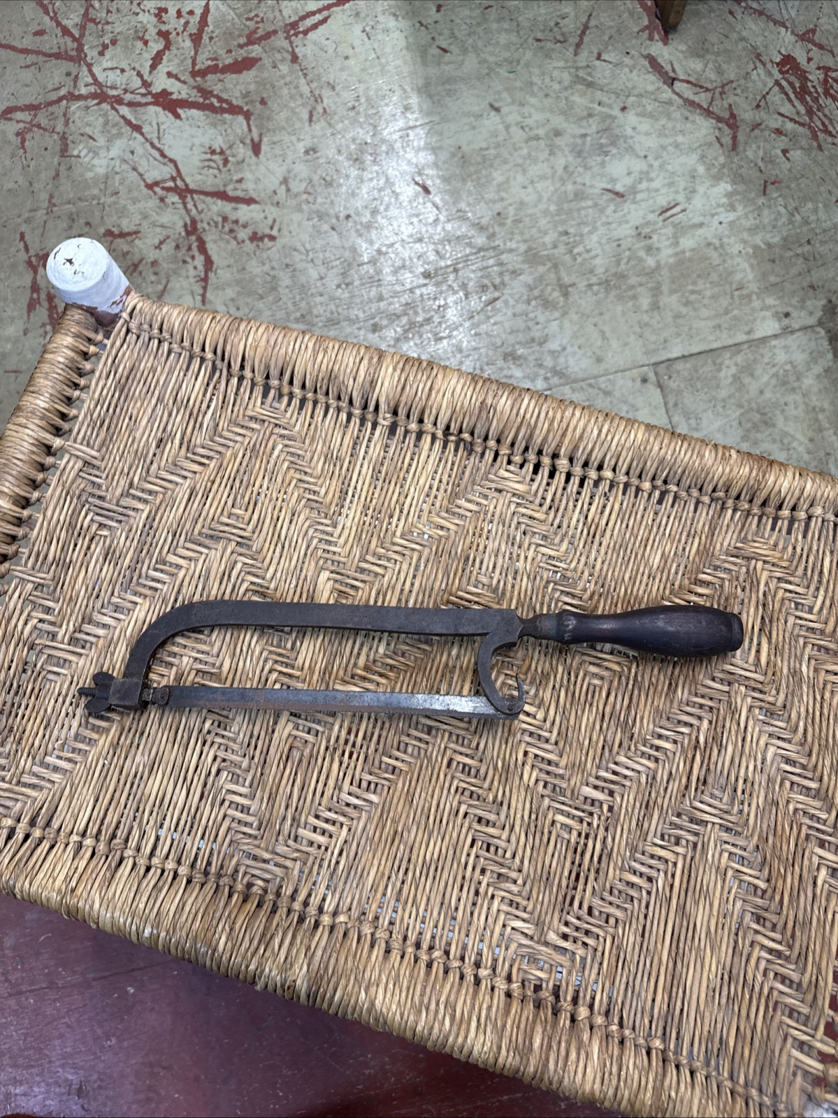 Antique Early Lancashire Pattern Hacksaw Vintage Old Tool 8 In Blade