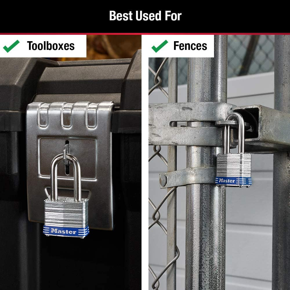 Master Lock Outdoor Padlocks, Lock Set with Keys, Keyed Alike Padlocks with Long