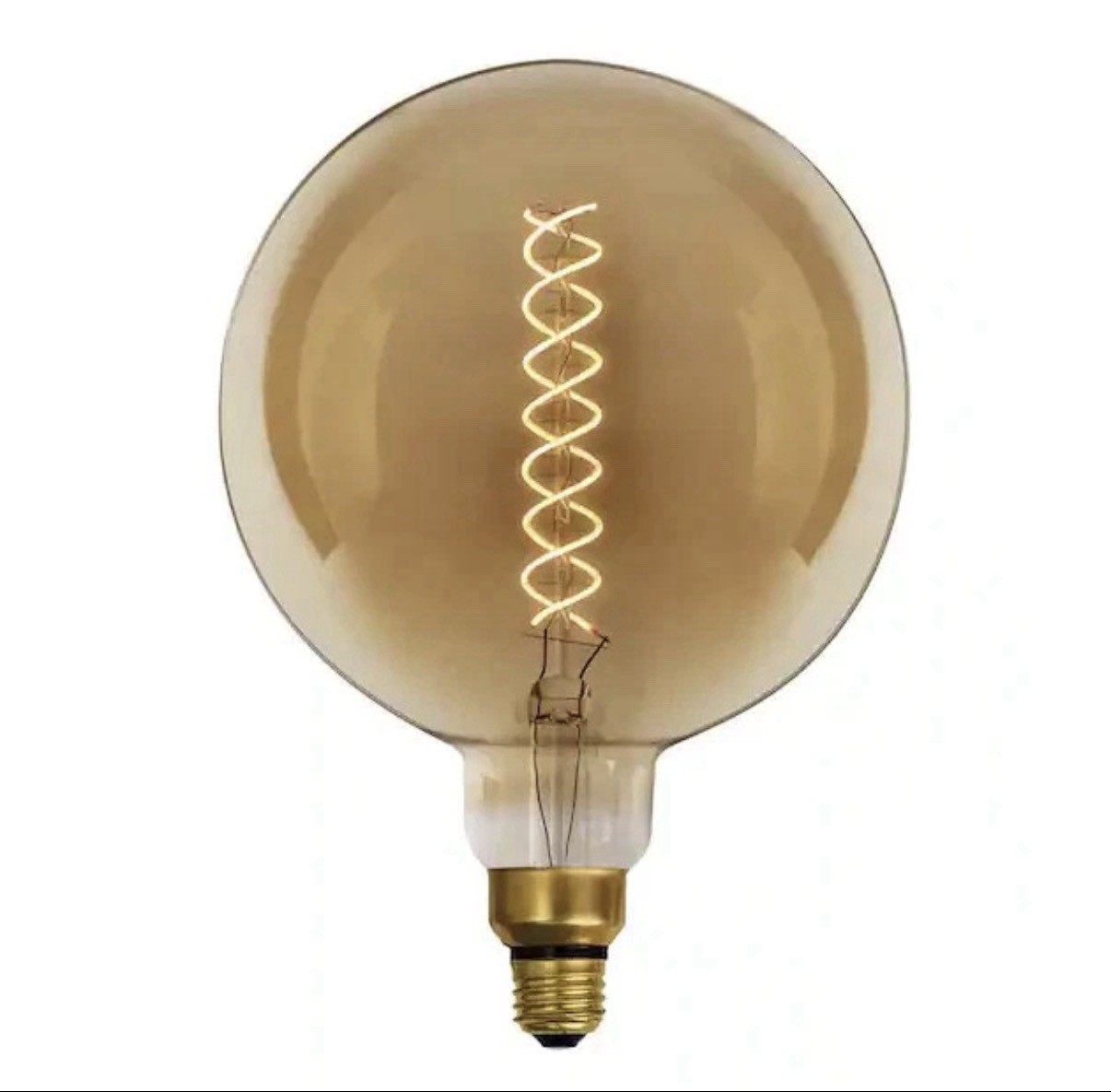 60-Watt G63 Dimmable Spiral Filament Oversized Amber E26 Vintage Edison LED Bulb