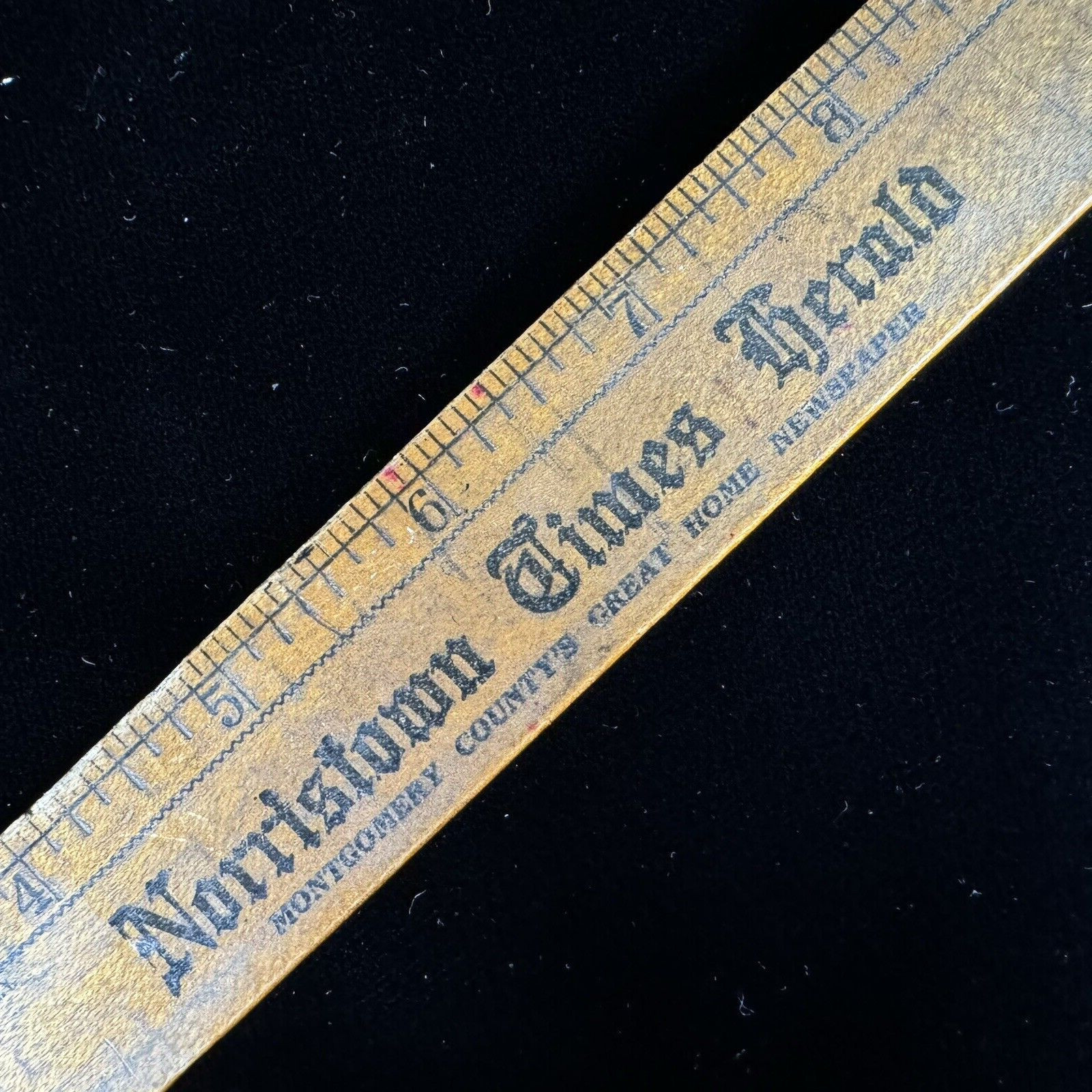 Vtg Wooden 12″ Ruler Advertising NORRISTOWN TIMES HERALD Pennsylvania PA School
