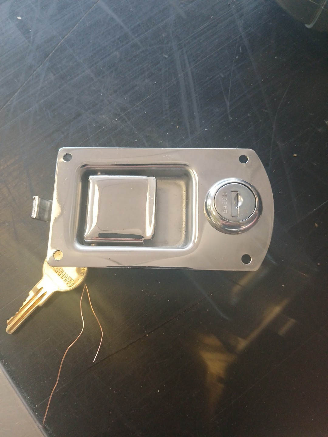Eberhard MFG Paddle Handle Locks Approximately 2″ x 3.50″ w/ Key