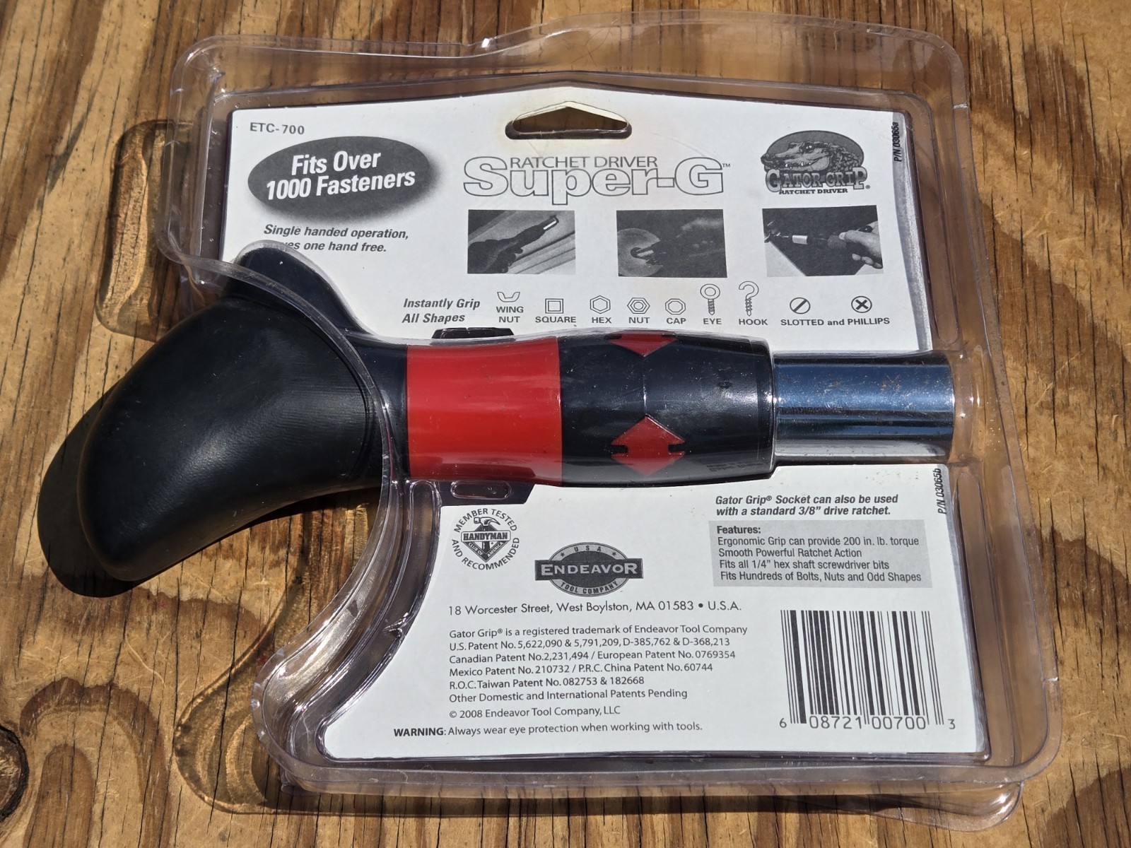 NOS Endeavor Tool Co. Gator Grip Super-G Ratchet Soft Grip Driver ETC-700 USA