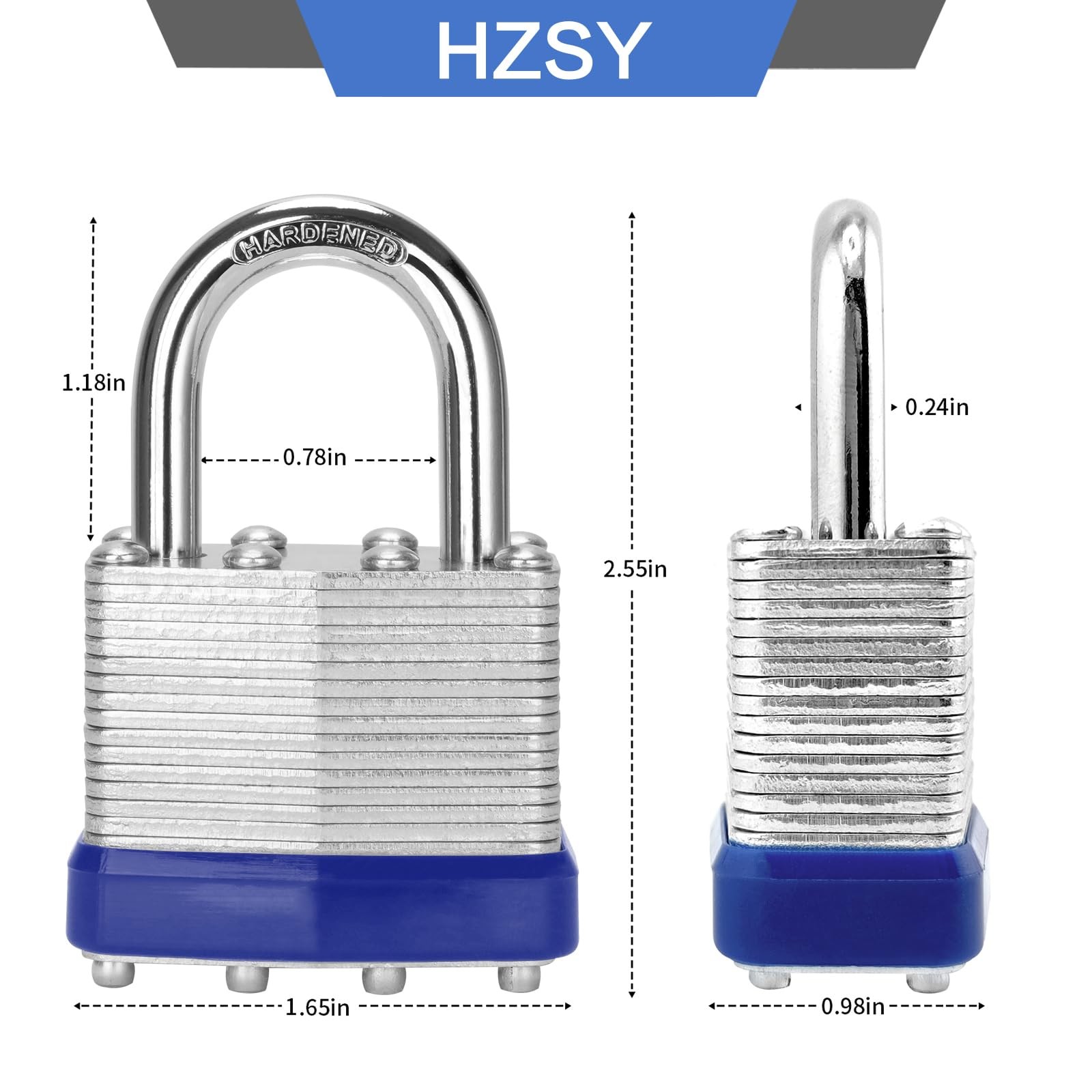 Padlocks Keyed Alike Pack 24 Laminated Steel Lock 1-9/16″ 40mm Same Key Normal