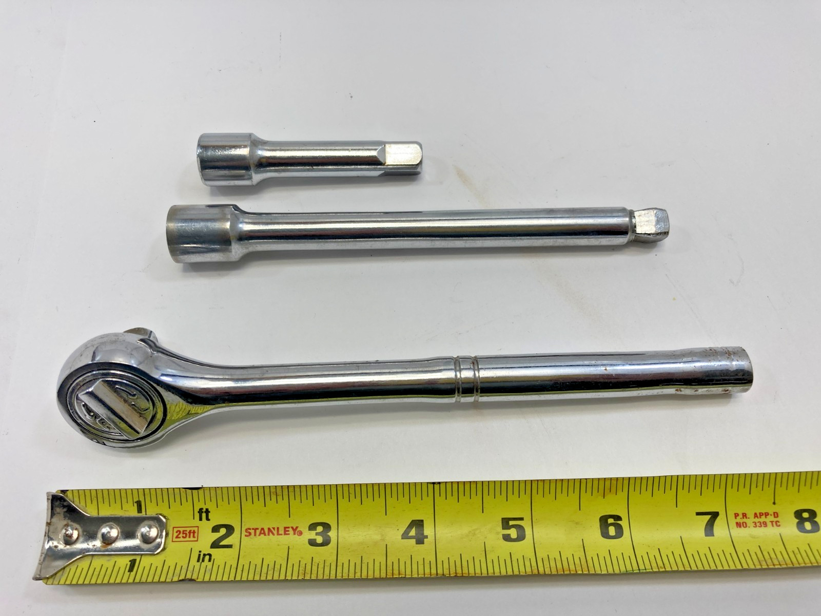 3/8″ Drive ~ Ratchet ~ Plus (1) 3″ Extensions & (1) 6″ Extension ~ Generic