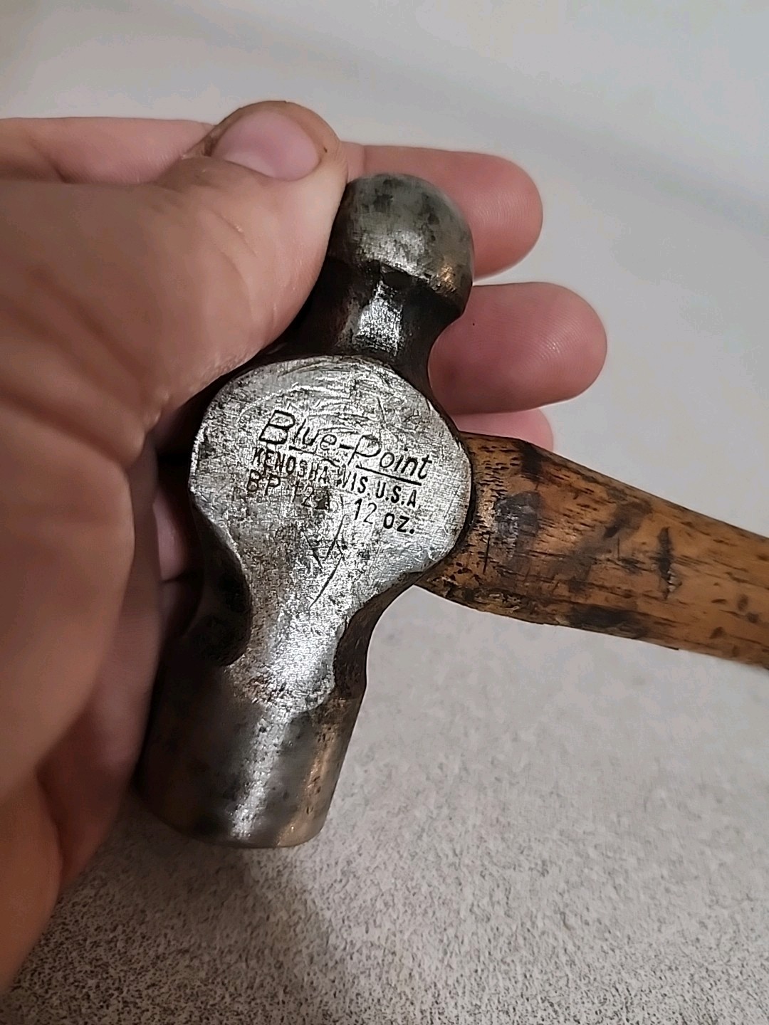 Vtg BLUE POINT BP12A 12 OZ. Head Ball Peen Hammer Kenosha Wisconsin USA