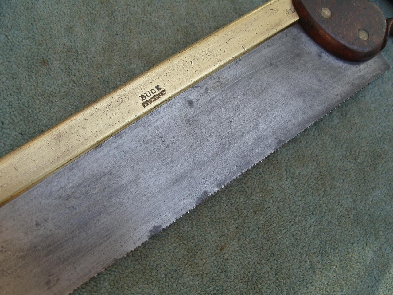 Early 14″ Brass backed Tenon saw by Buck, London.
