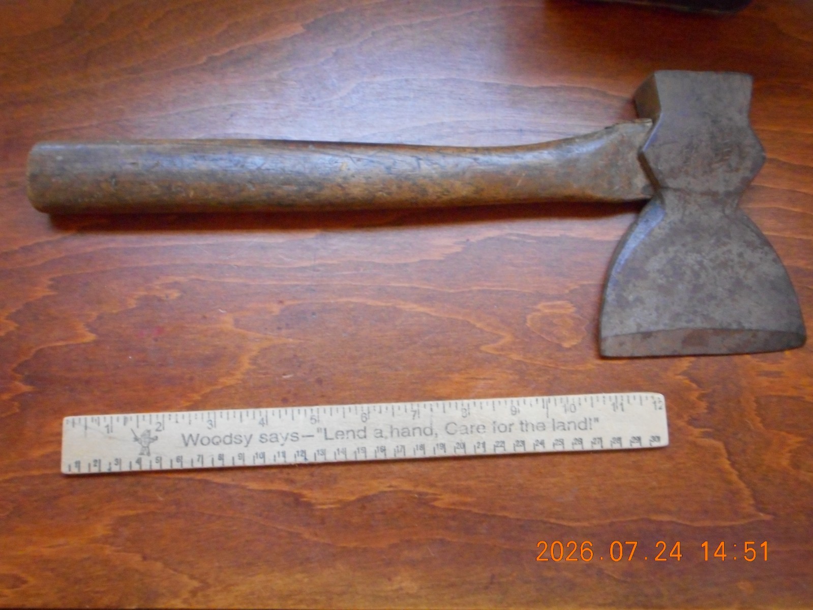 Vintage True Temper Kelly Works Hand Made Hatchet Axe – Handle Marked PG&E CO