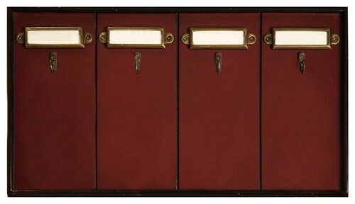 Authentic Models KC000 Grand Hotel Key Rack with 4 Hotel Keys Replicas