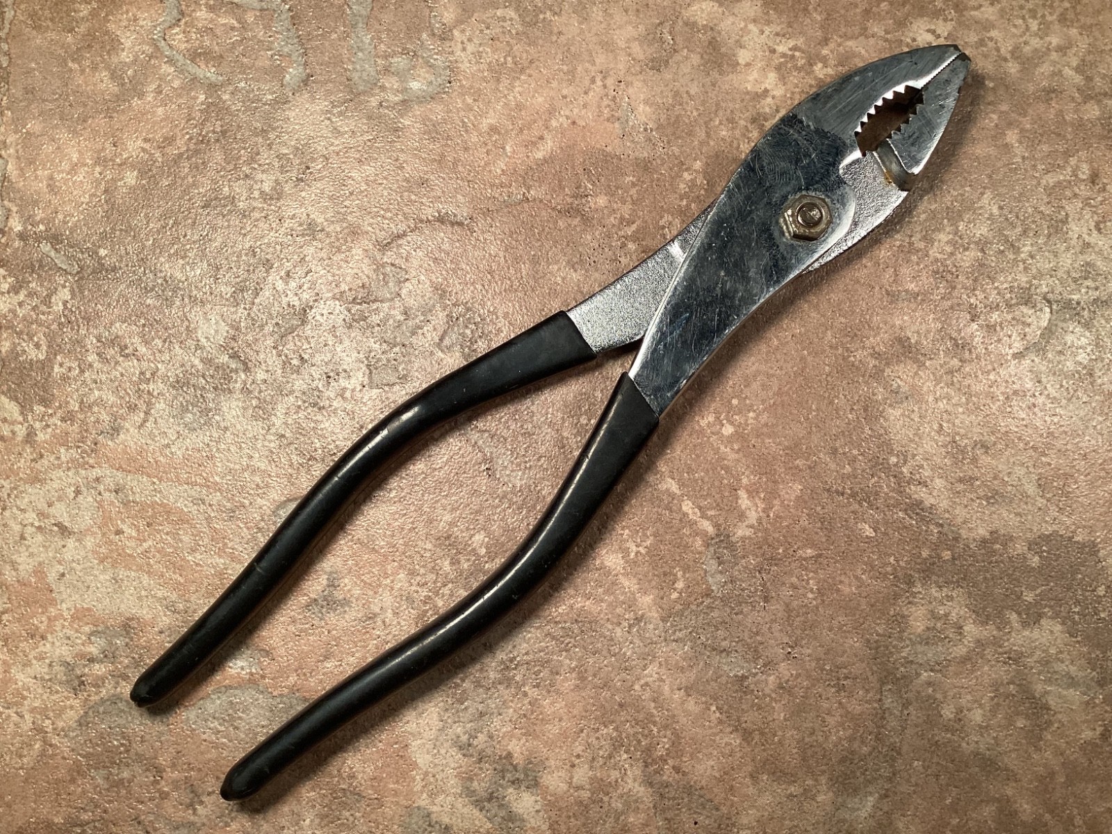 Vintage Slip Joint Pliers 9-3/4 in. Adjustable Hand Tool Black Rubberized Grips