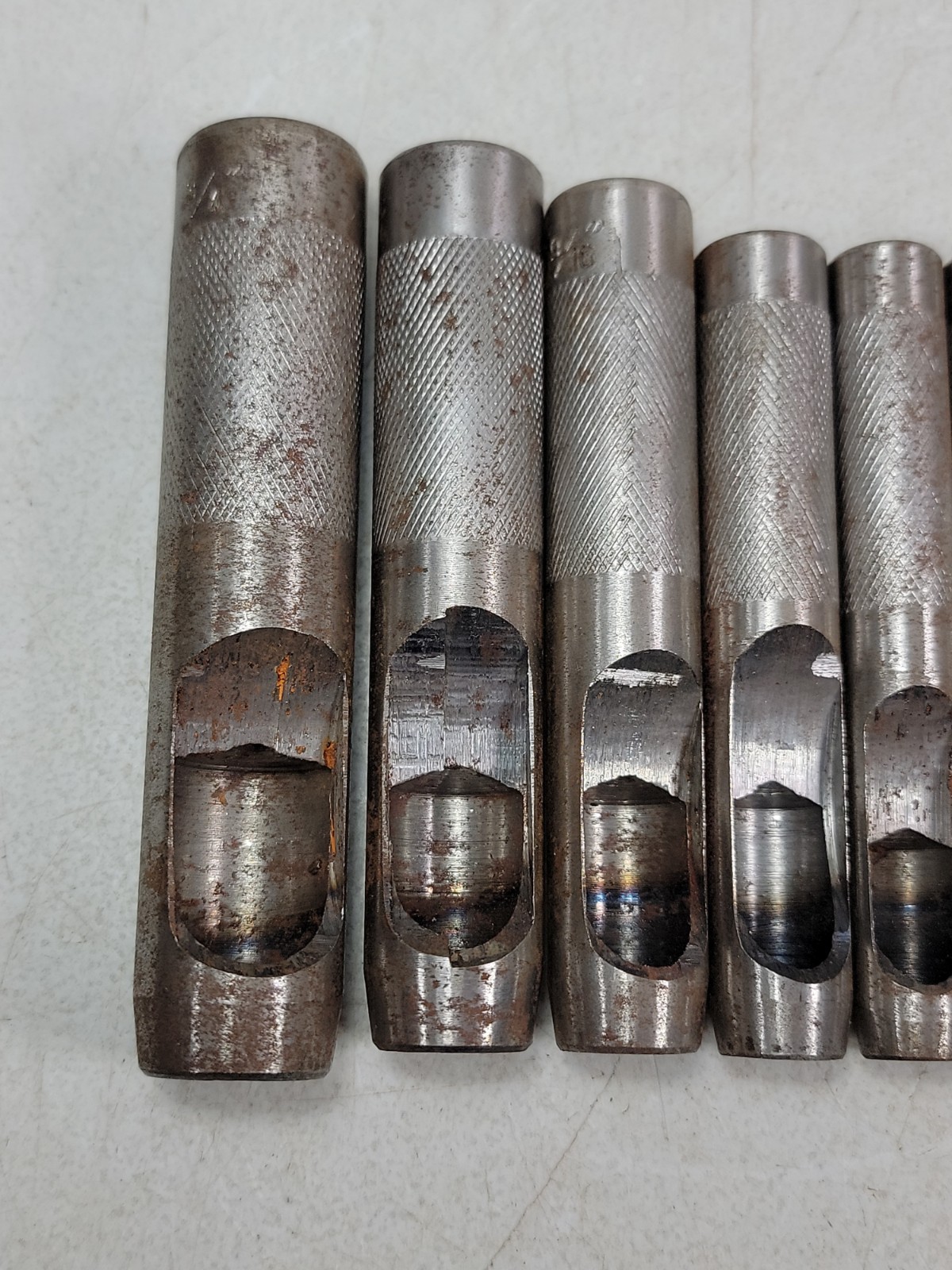 Lot of 12 Vintage Leather Hole Punch 1/8″ – 3/4″ Widths