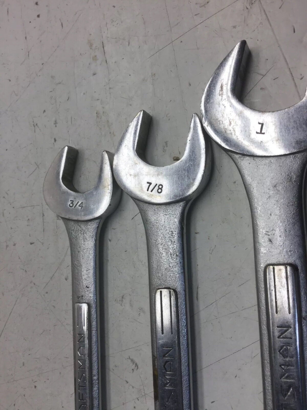 Vintage Craftsman=V= Open End Wrenches Set Of Three