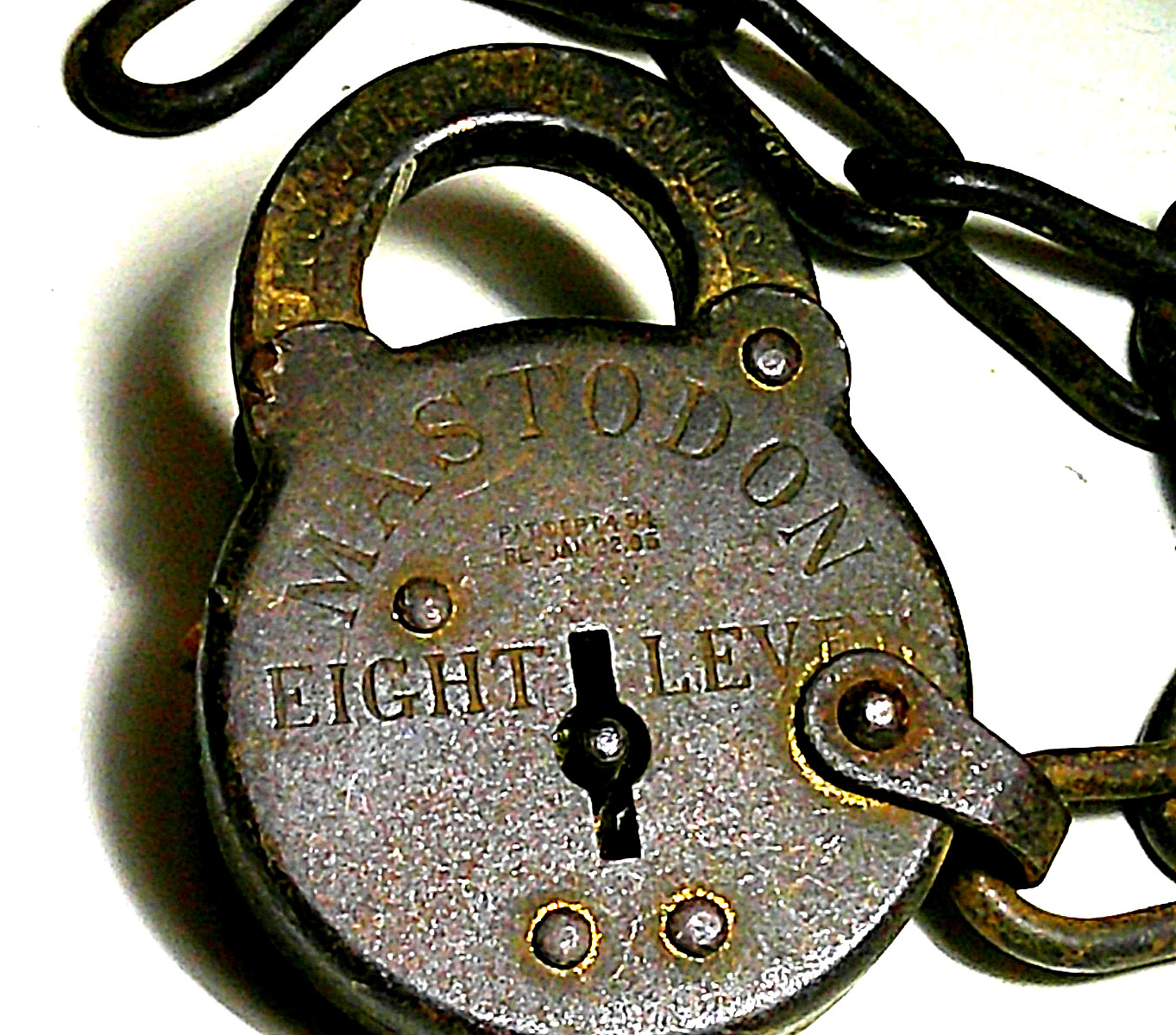 Antique Mastodon Eight Lever Lock Eagle Lock Company Connecticut