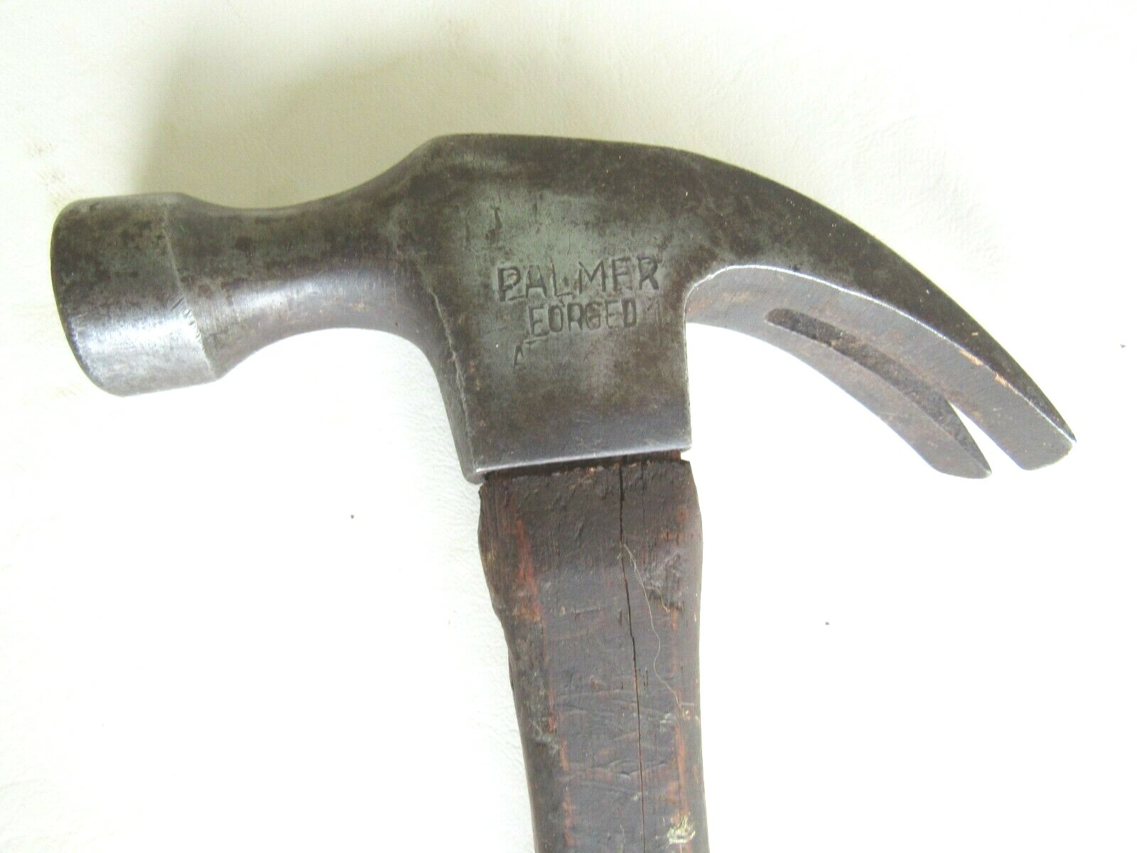 Vintage PALMER FORGED Claw Hammer, weighing 1 lb., 12 1/4 Inches Long. Used.