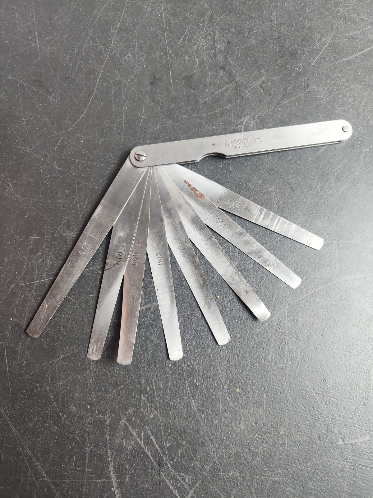 Vintage 6-Piece L.S. Starrett No 172-B Feeler Gauge Set .003 – .015″