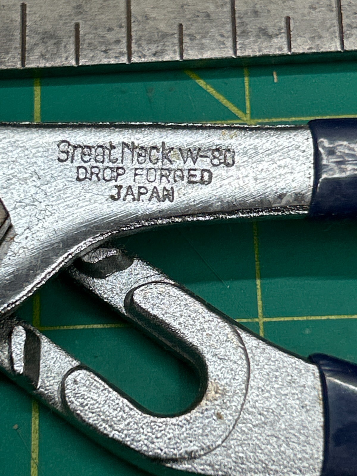 Vintage Great Neck W-80 Slip Joint Pliers Tool – Drop Forged Blue Handles Japan