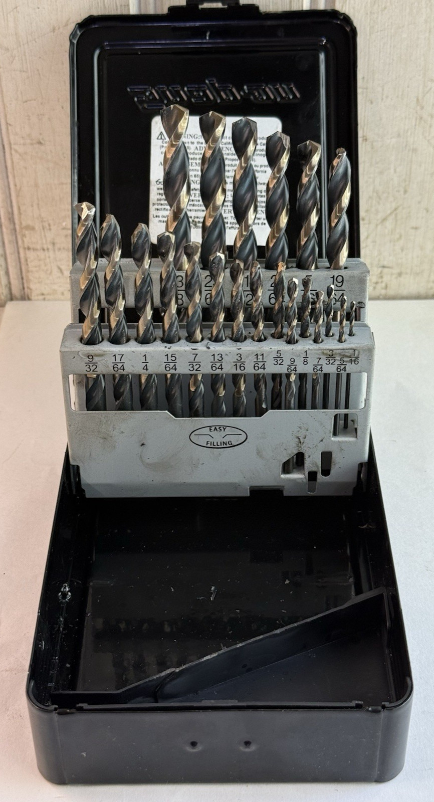 SNAP ON DBTB121 Metal Drill Bit Case Holder With Assorted Drill Bits /Incomplete