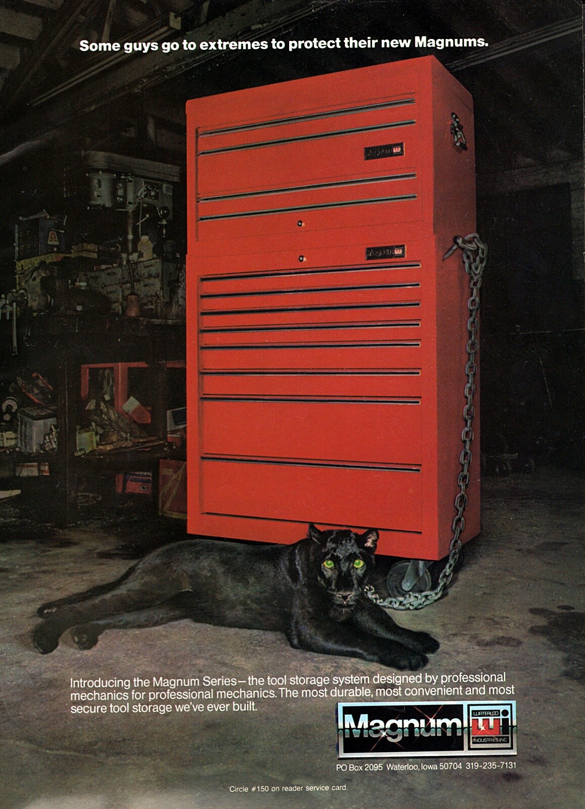 1984 Magnum Series Tool Chest Black Panther Original Color Print Ad