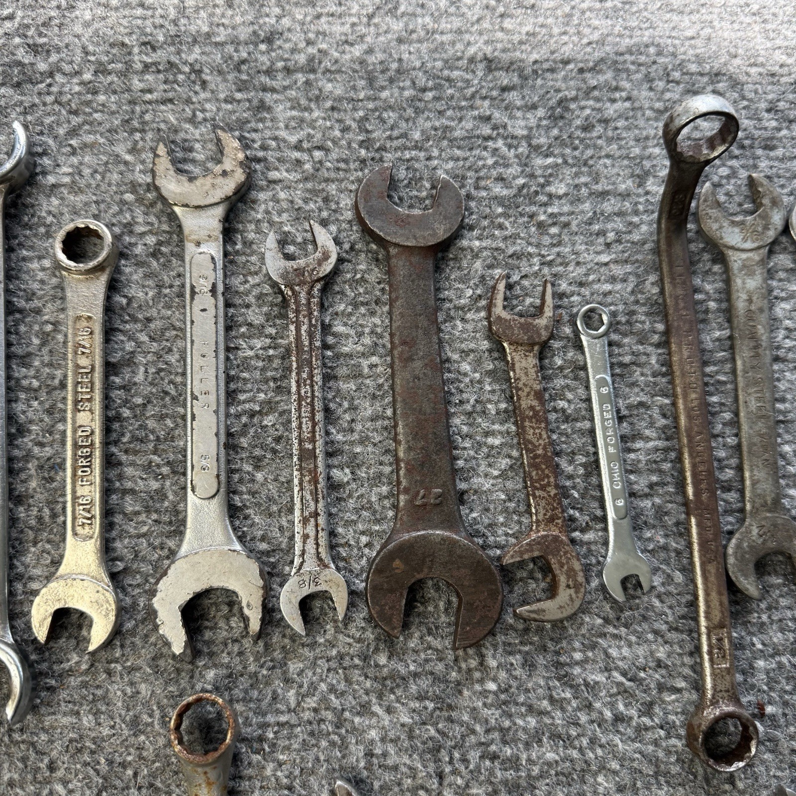 Vintage Wrench Lot USA Steel Williams Superrench Billings Bonney Vlchek 35pc