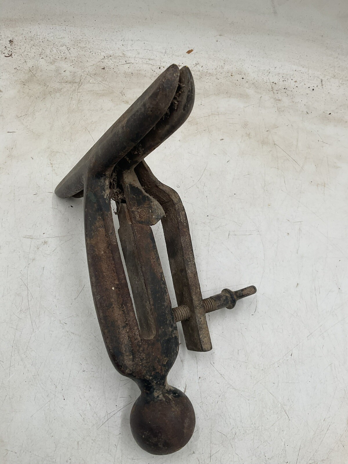Vintage Clamp Bench Saw Vise,9” Sharpening Cast iron Vice As Is Incomplete
