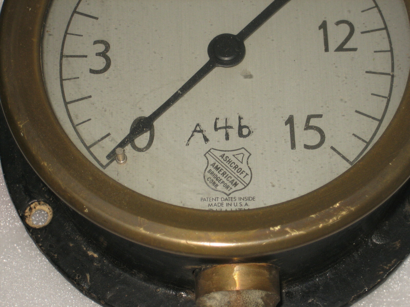 Steampunk Antique 5″ Ashcroft Pressure Gauge 0-15 Lb