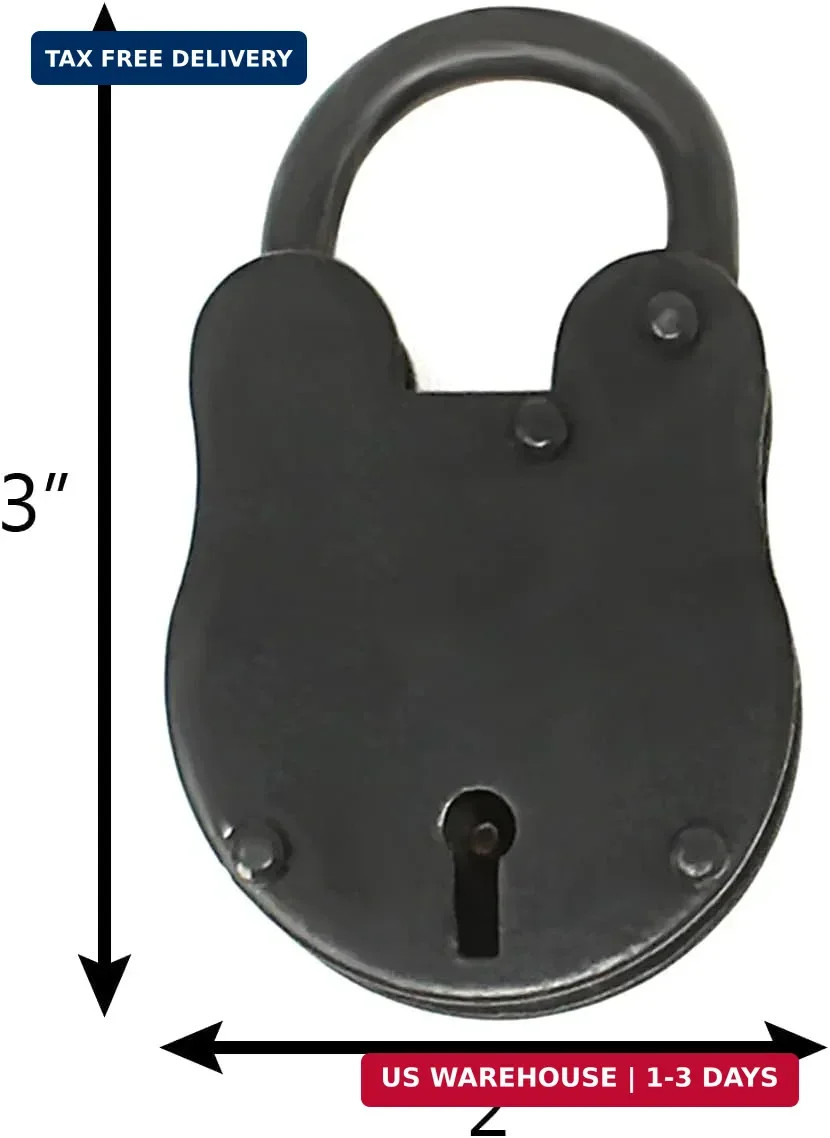 Antique Solid Iron Lock with Skeleton Keys – Pirate Treasure Lock