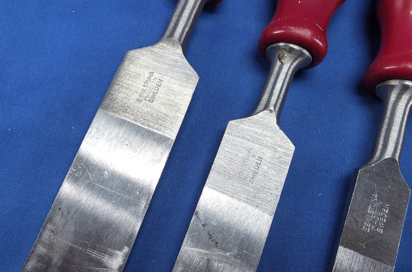TECOmaster 6pc Bevel Edge Bench Chisel Set Wood Box Eskilstuna Made in SWEDEN