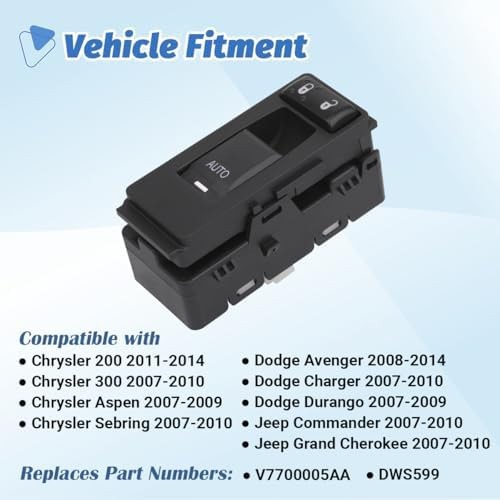Passenger Power Window Switch for 2011-2014 Chrysler 200 1 Auto | Fits for Ch…